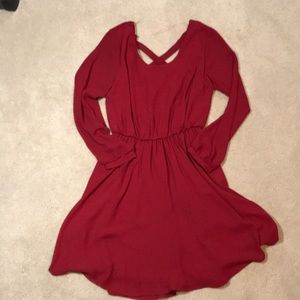 Miami crossback red long sleeve small dress